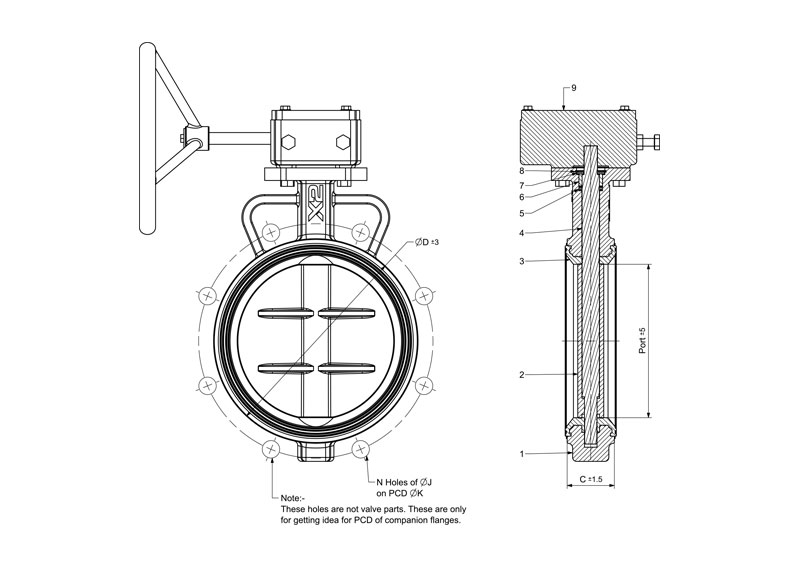 Butterfly Valve Gear Oprated