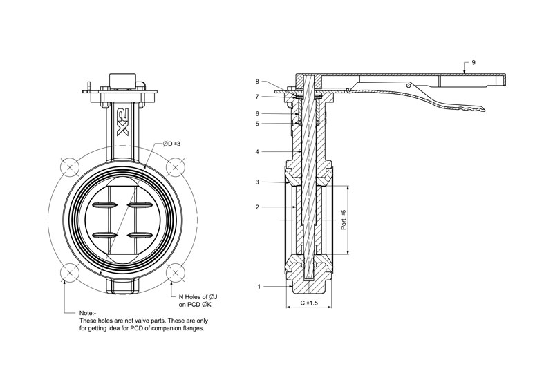 Butterfly Valve Lever Operated