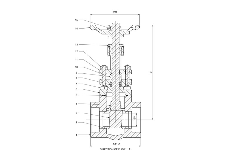 Forged Steel Gate Valve Line Diagram