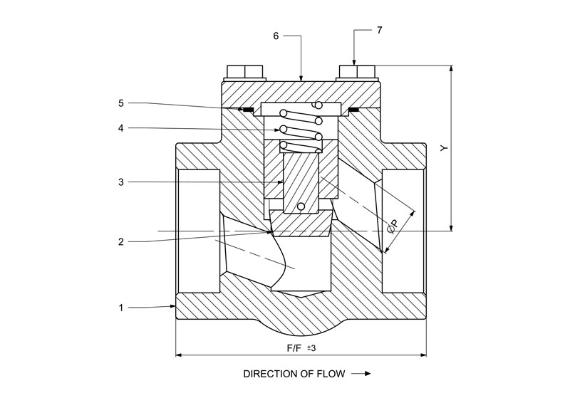 Forged Steel Lift Check Valve Line Diagram