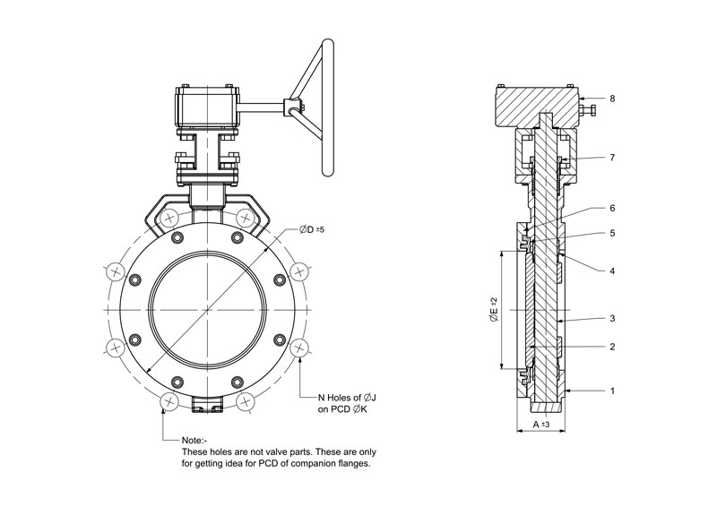 High Performance Double Offset Butterfly Valve Gear Operated