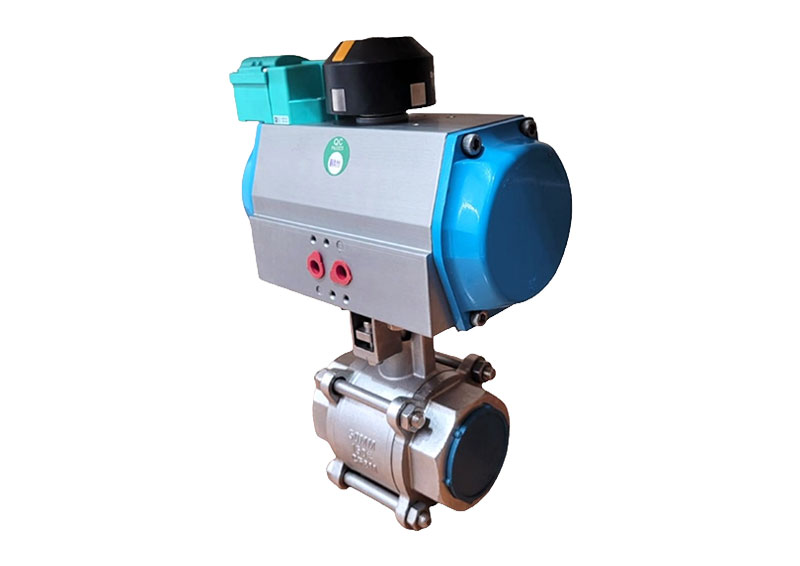 Pneumatic Operated 3 Piece Screwed End Ball Valve 