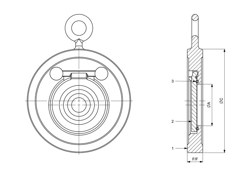 Wafer Type Swing Check Valve Line Diagram